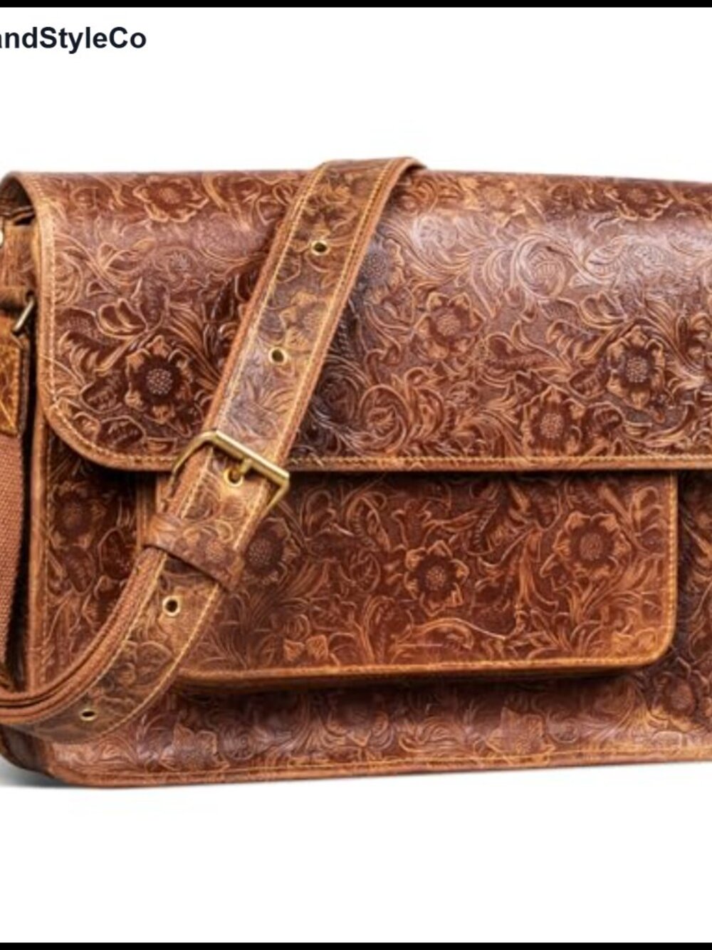Genuine Leather Messenger Bag Briefcase Laptop Crossbody Adjustable Strap